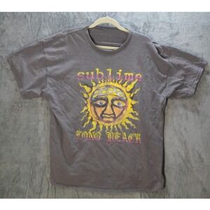Sublime T Shirt Gray Band Long Beach Graphic Short Sleeve Crew Mens Size L Large